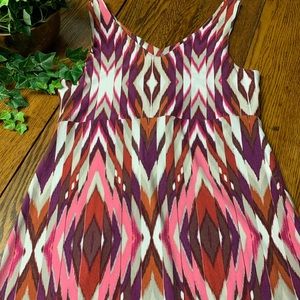 Athleta Midi Dress Sleeveless Multi Color Print